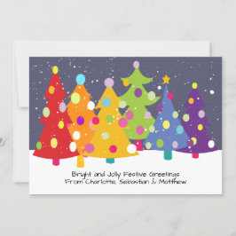 Anuncio Coloridos árboles navideños del arcoiris