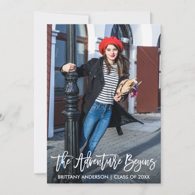 Anuncio Comienza la aventura moderna de graduación de guio (Anverso)