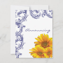 Anuncio Compromiso con los girasoles azules y amarillos