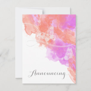 Anuncio Compromiso con mariposa de color Orquídea Coral An