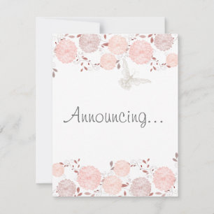 Anuncio Compromiso con mariposas y crisantemas de coral