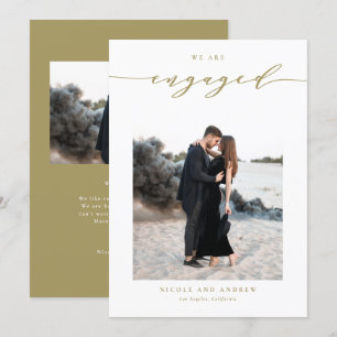 Anuncio Compromiso de fotos con guiones fantásticos de oro
