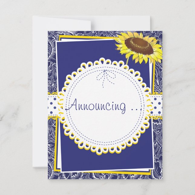 Anuncio Compromiso de Girasoles Azules Reales y Amarillos (Anverso)