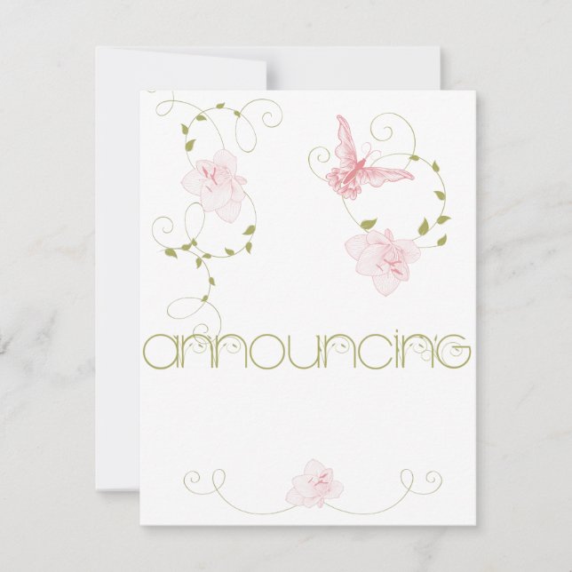 Anuncio Compromiso de la boda del jardín con los lirios ro (Anverso)