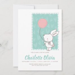 Anuncio Conejo conejo conejo con Recién nacido de globo