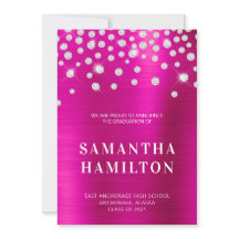 Confeti de Diamante Rosa Caliente Ombre Foil Gradu