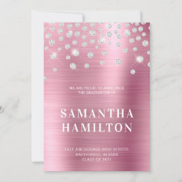 Anuncio Confeti de diamantes rosa ombre de lámina para gra