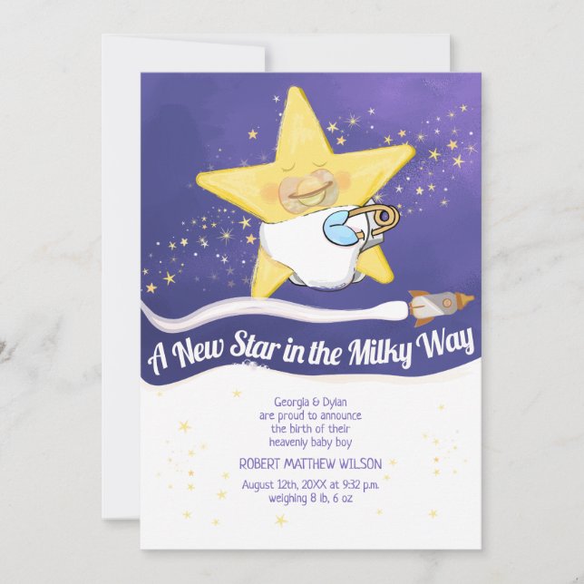 Anuncio Congratulation New Baby Flat Announcement Card (Anverso)