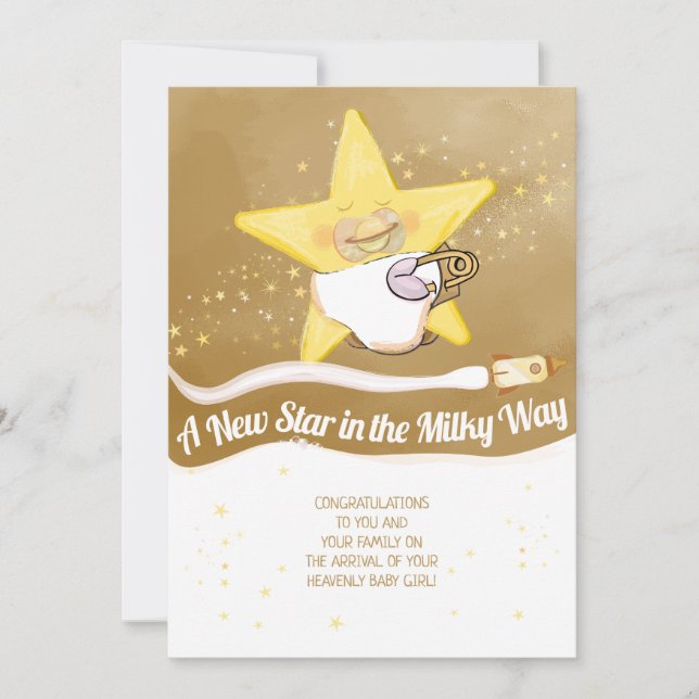 Anuncio Congratulations New Baby Flat Announcement Card (Anverso)