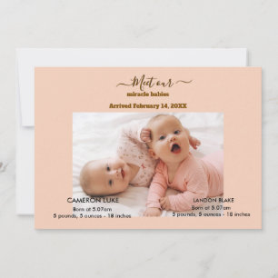 Anuncio Conoce a Nuestros Bebés Milagro Niños Gemelos