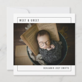 Anuncio Conoce y saluda a un bebé recién nacido moderno co