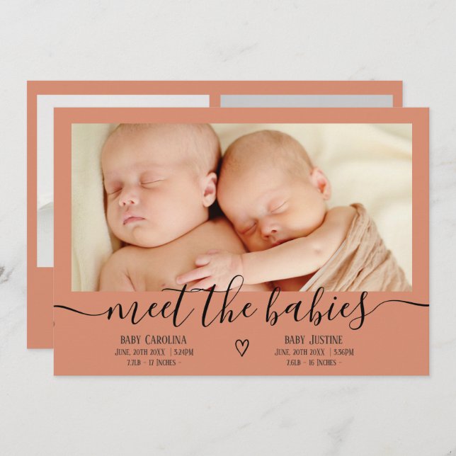 Anuncio Conozca el guión de los bebés boho 3 foto nacimien (Anverso / Reverso)