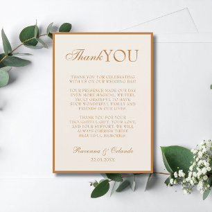 Anuncio Copper Champagne Agradecimiento de Boda Old Money