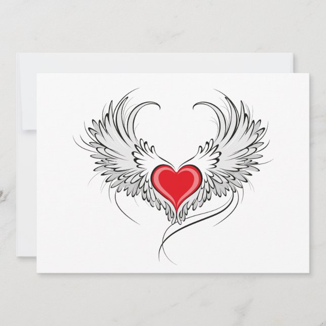 Anuncio Corazón de Ángel Rojo con alas (Anverso)