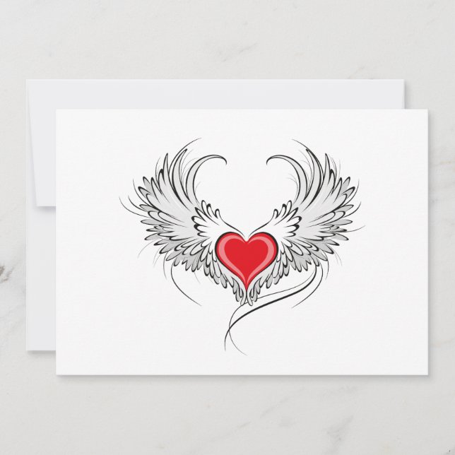 Anuncio Corazón de Ángel Rojo con alas (Anverso)
