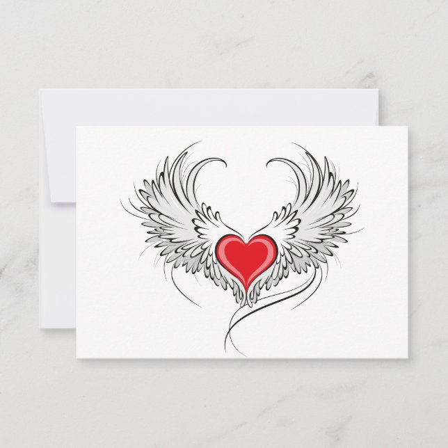 Anuncio Corazón de Ángel Rojo con alas (Anverso)