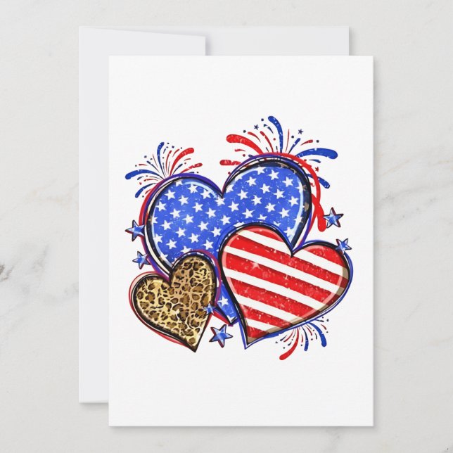 Anuncio Corazón de bandera estadounidense leopardo 4 de ju (Anverso)