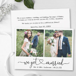 Anuncio Corazón de Caligrafía 2 Foto Boda Fiesta de Despué