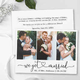 Anuncio Corazón de Caligrafía 3 Foto Boda Después de la Fi