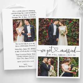 Anuncio Corazón de Caligrafía 4 Fotos Boda Después de la F