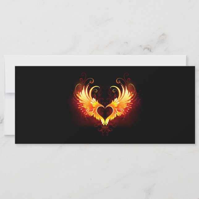 Anuncio Corazón de fuego angélico con alas (Anverso)