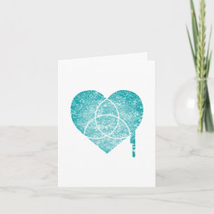 Anuncio corazón de la gráfica turquesa