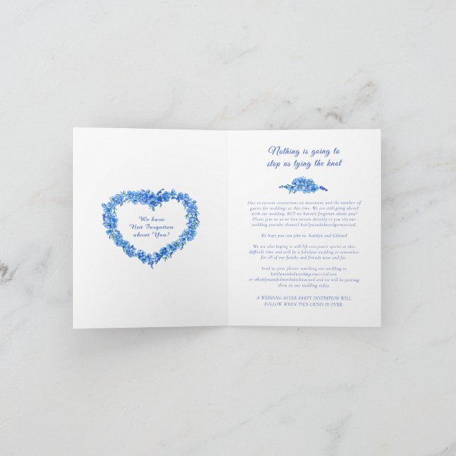 Anuncio Corazón de nomeolvides azul y blanco transmisión e (Interior)