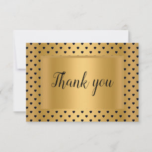ANUNCIO CORAZÓN ESTAMPADO CON RAYA NEGRA DE ORO GRACIAS