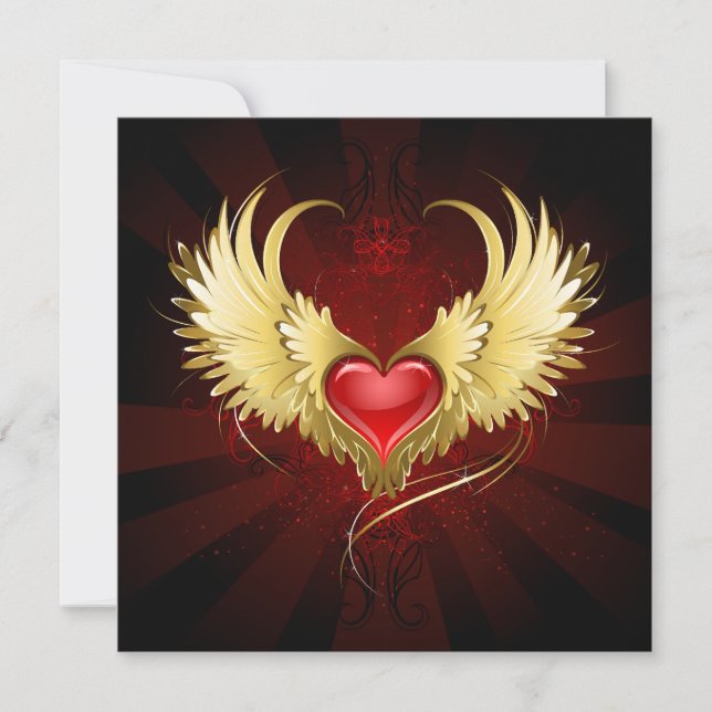 Anuncio Corazón Rojo con Alas Doradas (Anverso)