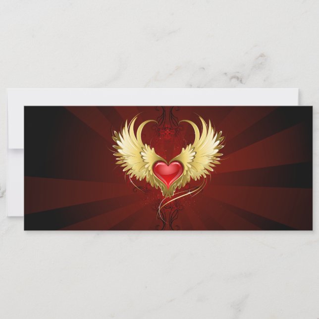 Anuncio Corazón Rojo con Alas Doradas (Anverso)