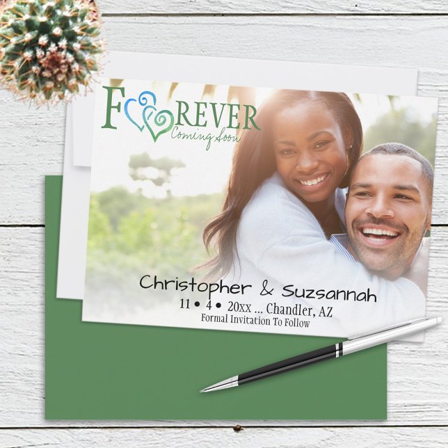 Anuncio Corazones Linked Green Blue Para Guardar La Fecha (Subido por el creador)