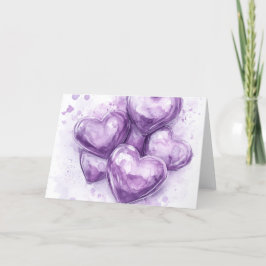 Anuncio Corazones morados acuarela arte digital