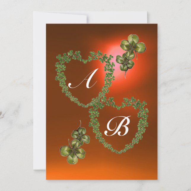 Anuncio CORAZONES VERDES DE SHAMROCK MONOGRAM naranja verd (Anverso)