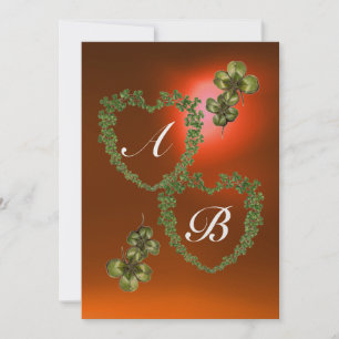 Anuncio CORAZONES VERDES DE SHAMROCK MONOGRAM naranja verd