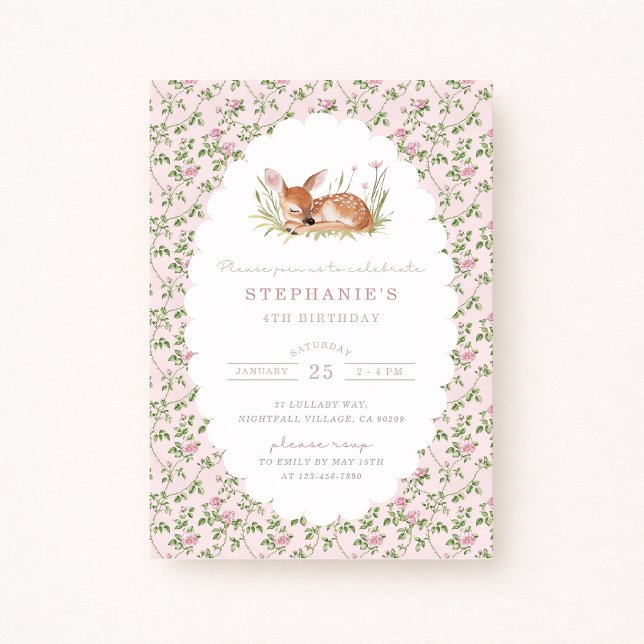Anuncio Cottagecore Little Fawn Cumpleaños (Subido por el creador)