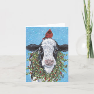 Anuncio Cow and Cardinal Folded Card