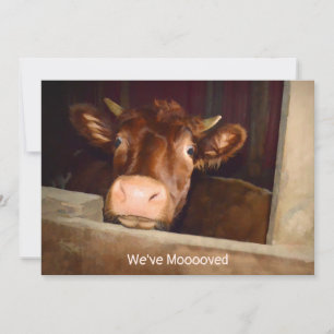 Anuncio Cow Country Farm Rustic Barn Funny Moving Card