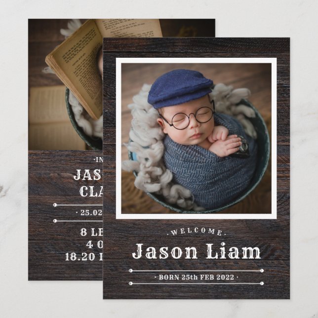 Anuncio Cowboy, un niño recién nacido, Personalizado de fo (Anverso / Reverso)