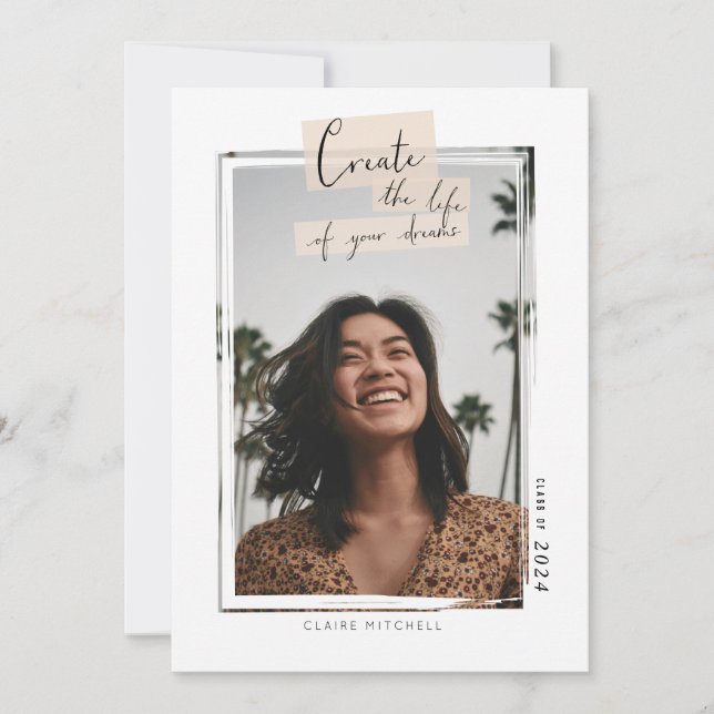 Anuncio Crea la vida de tus sueños foto de graduación (Anverso)