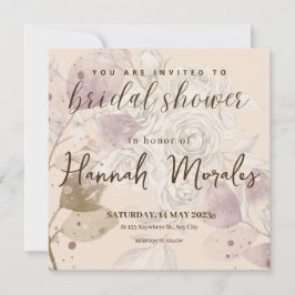 Anuncio Cream Brown Floral Elegant Bridal Shower