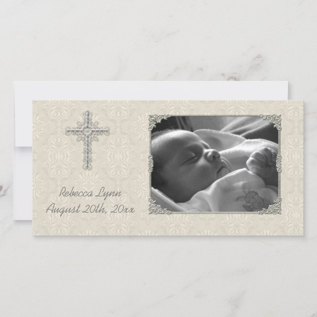 Anuncio Cream Lace Religious Photo Card (Anverso)