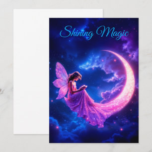 Anuncio Creciente luna rosa arte de cielo estrellado de cu