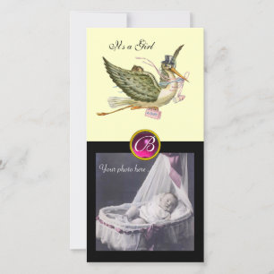 Anuncio Crema de rubí STORK BABY SHOWER SQUARE MONOGRAM