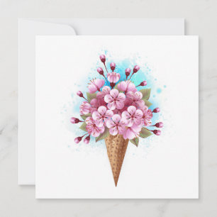Anuncio Crema rosa de hielo Sakura Waffle Cone