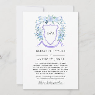 Anuncio Cresta de Monograma Floral de Boda Lista de Invita