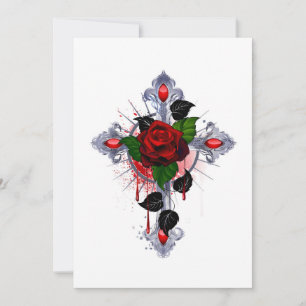 Anuncio Cruz de Plata con una Rosa Roja