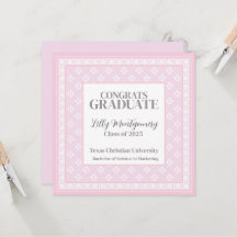 Anuncio cuadrado de graduación rosa