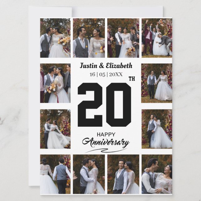 Anuncio Cualquier aniversario feliz 12 collage de fotos (Anverso)