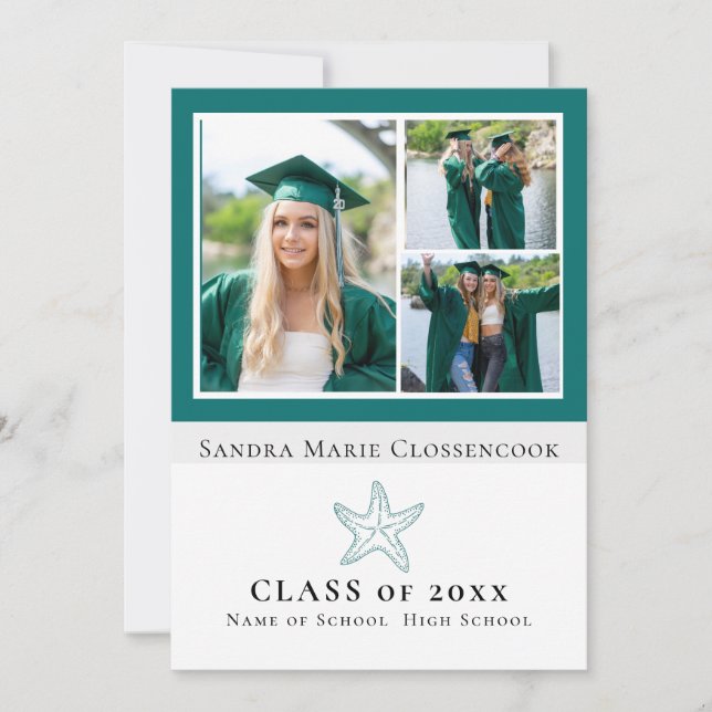 Anuncio cuatro graduados de Picture Collage Nautical Starf (Anverso)