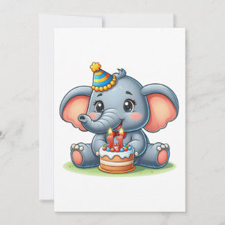 Anuncio Cumpleaños 11 de elefante lindo